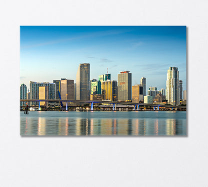 Skyline of Miami Florida USA Canvas Print-Canvas Print-CetArt-1 Panel-24x16 inches-CetArt
