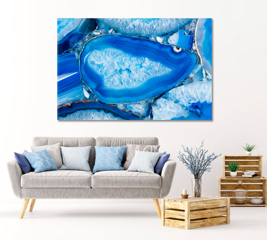 Blue Agate Canvas Print-Canvas Print-CetArt-1 Panel-24x16 inches-CetArt