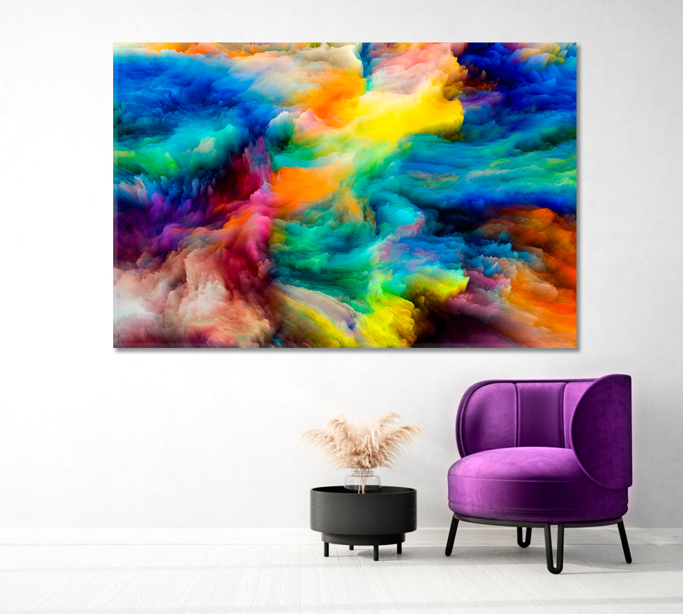 Abstract Bright Multicolor Smoke Canvas Print-Canvas Print-CetArt-1 Panel-24x16 inches-CetArt