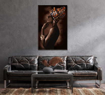 Beautiful African Woman Canvas Print-Canvas Print-CetArt-1 panel-16x24 inches-CetArt