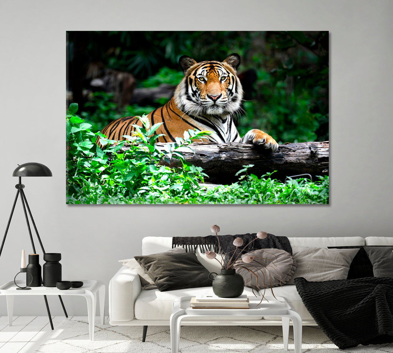 Bengal Tiger Resting in the Forest Canvas Print-Canvas Print-CetArt-1 Panel-24x16 inches-CetArt