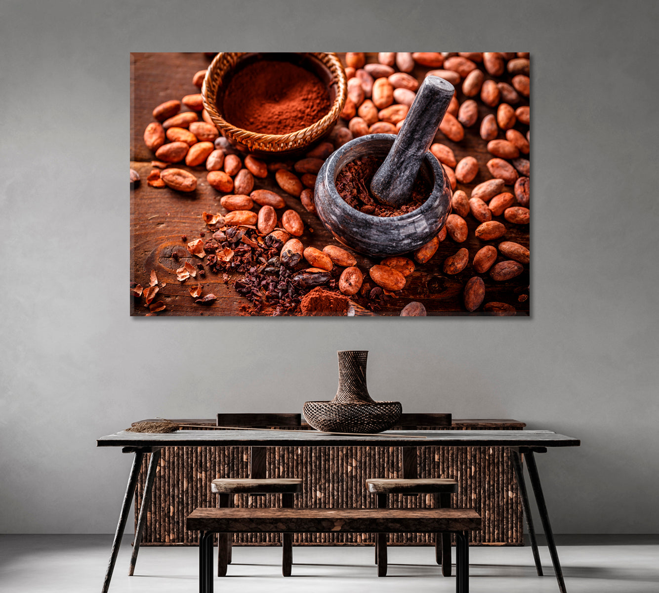 Cocoa Beans Canvas Print-Canvas Print-CetArt-1 Panel-24x16 inches-CetArt