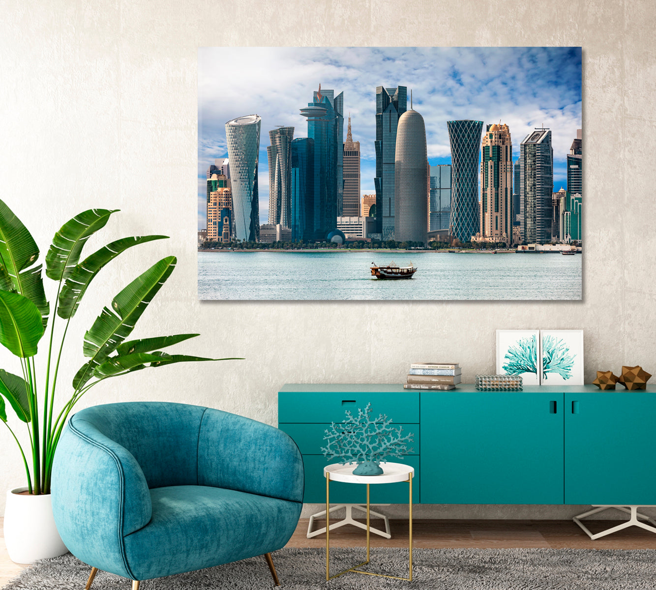 Doha Gulf Qatar Canvas Print-Canvas Print-CetArt-1 Panel-24x16 inches-CetArt