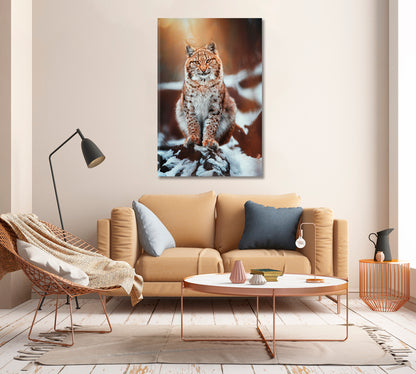 European Lynx in Forest Canvas Print-Canvas Print-CetArt-1 panel-16x24 inches-CetArt