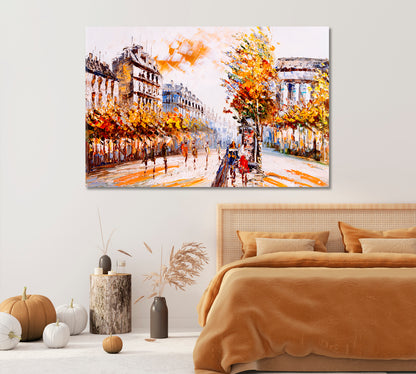 Paris Street Canvas Print-Canvas Print-CetArt-1 Panel-24x16 inches-CetArt