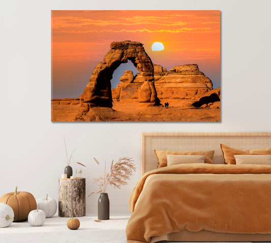 Delicate Arch at Sunset in Arches National Park Utah Canvas Print-Canvas Print-CetArt-1 Panel-24x16 inches-CetArt