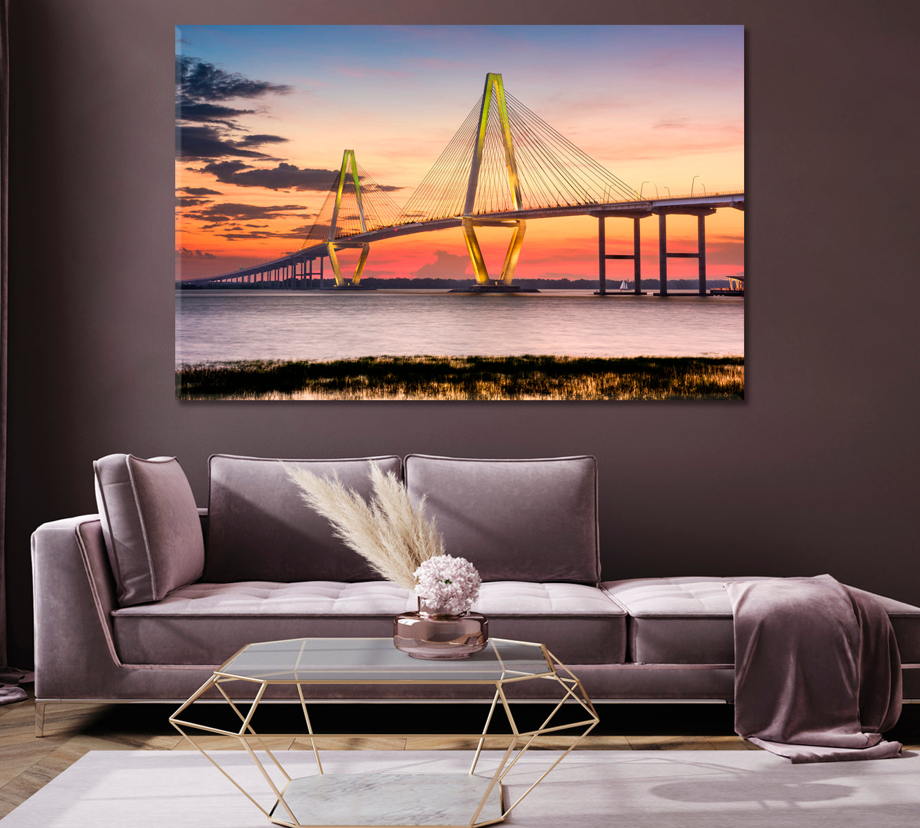 Arthur Ravenel Bridge Charleston USA Canvas Print-Canvas Print-CetArt-1 Panel-24x16 inches-CetArt