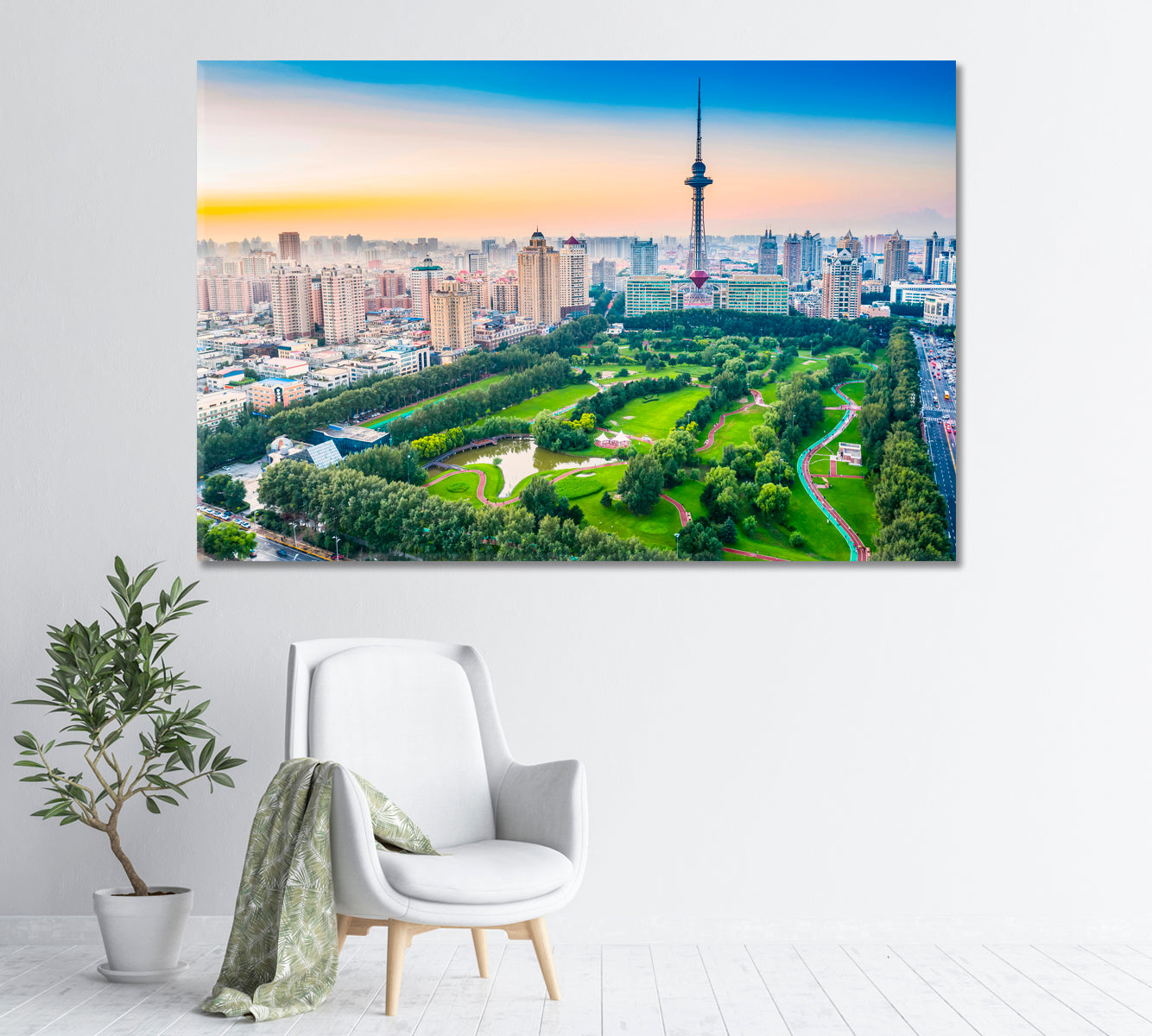 Harbin Cityscape China Canvas Print-Canvas Print-CetArt-1 Panel-24x16 inches-CetArt