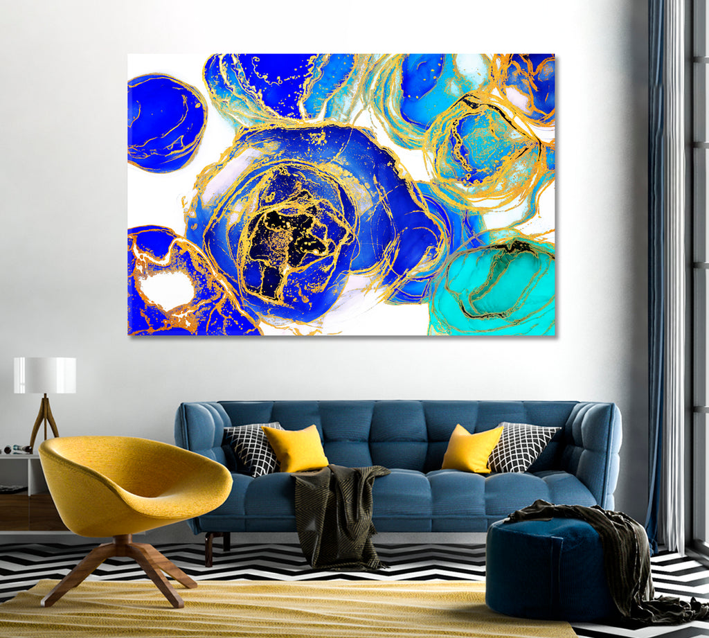 Alcohol Ink Black & Gold Marble Abstract Art Poster for Sale by yuzudesign