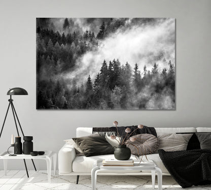 Dense Morning Fog over Spruce Forest Canvas Print-Canvas Print-CetArt-1 Panel-24x16 inches-CetArt