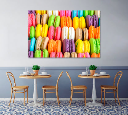 Multicolor Macarons Canvas Print-Canvas Print-CetArt-1 Panel-24x16 inches-CetArt