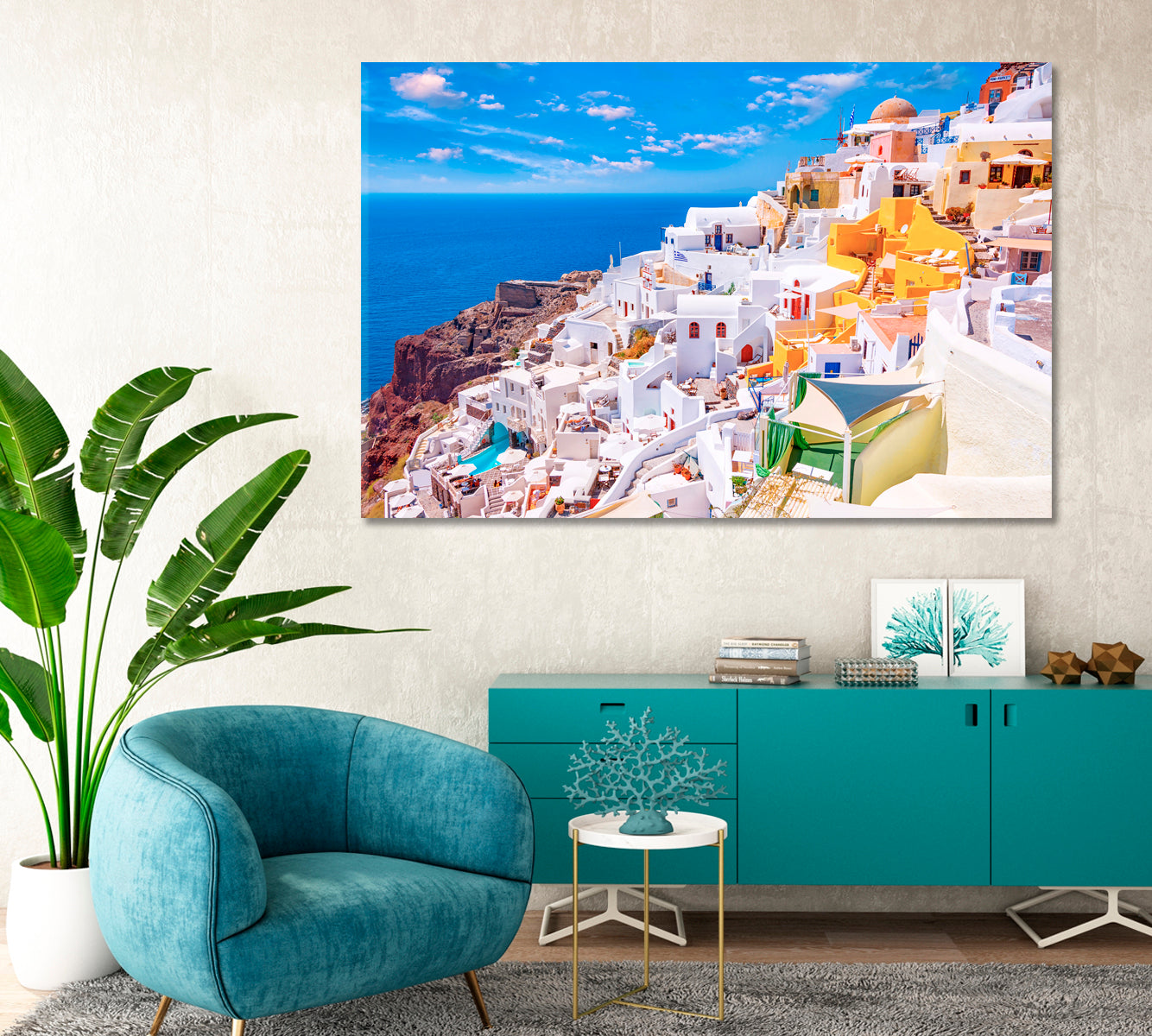 Oia Village Santorini Island Greece Canvas Print-Canvas Print-CetArt-1 Panel-24x16 inches-CetArt