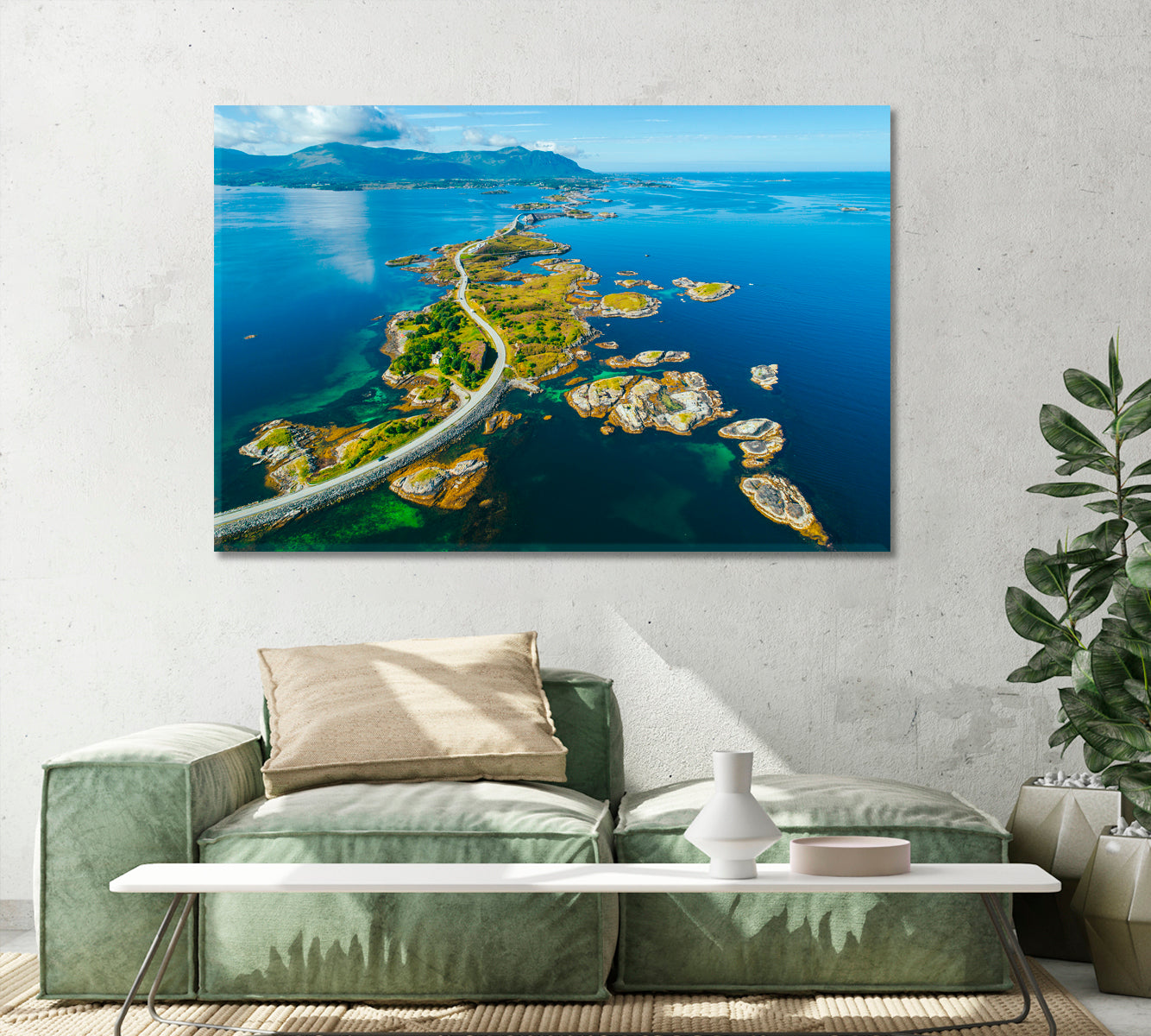 Atlantic Ocean Road in Norway Canvas Print-Canvas Print-CetArt-1 Panel-24x16 inches-CetArt