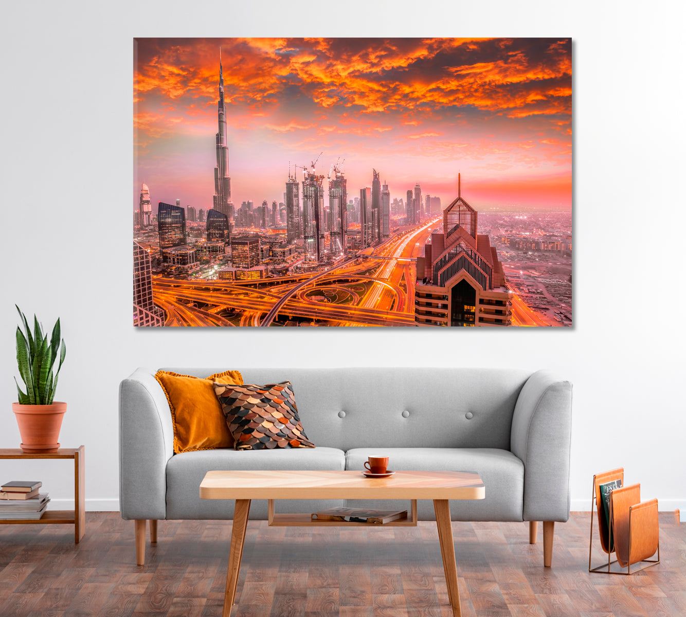 Dubai Cityscape with Modern Architecture at Sunset Canvas Print-Canvas Print-CetArt-1 Panel-24x16 inches-CetArt