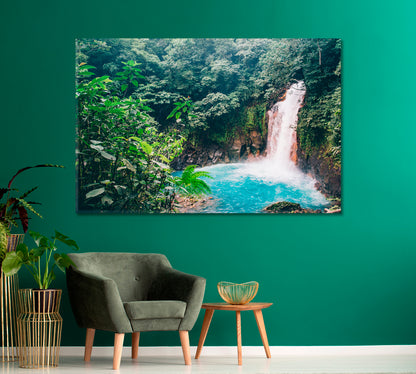 Costa Rica Waterfall in Rainforest Canvas Print-Canvas Print-CetArt-1 Panel-24x16 inches-CetArt