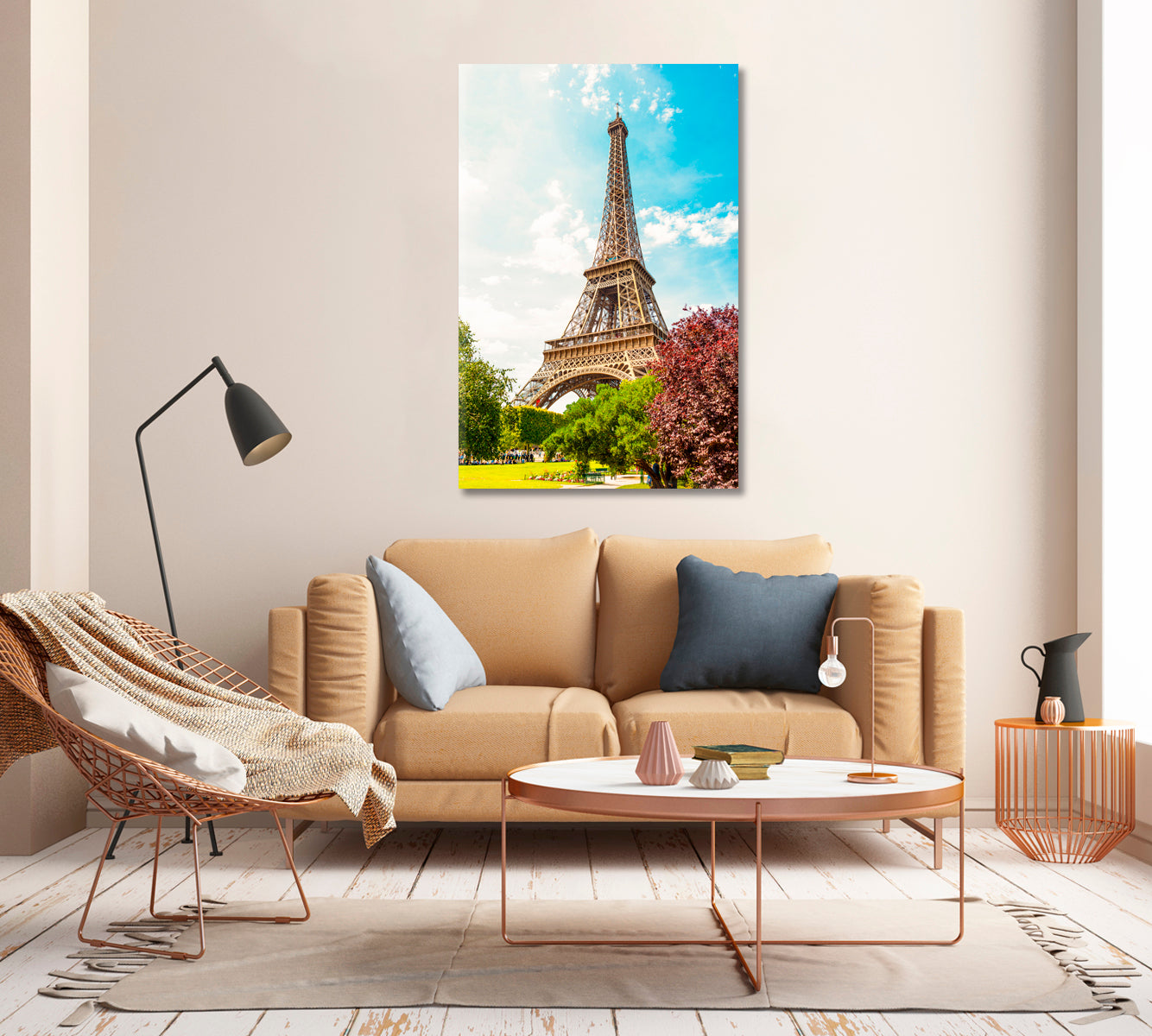 Eiffel Tower Paris in Summer Canvas Print-Canvas Print-CetArt-1 panel-16x24 inches-CetArt