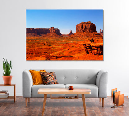 Monument Valley Arizona Utah Navajo Tribal Park Canvas Print-Canvas Print-CetArt-1 Panel-24x16 inches-CetArt