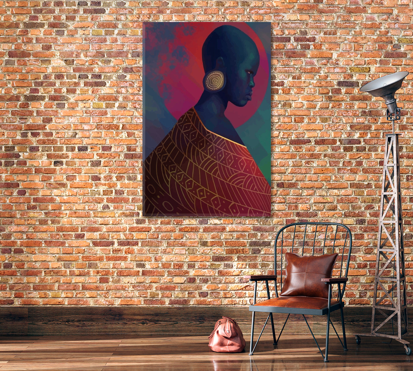 Pop Art Beautiful African Woman Canvas Print-Canvas Print-CetArt-1 panel-16x24 inches-CetArt