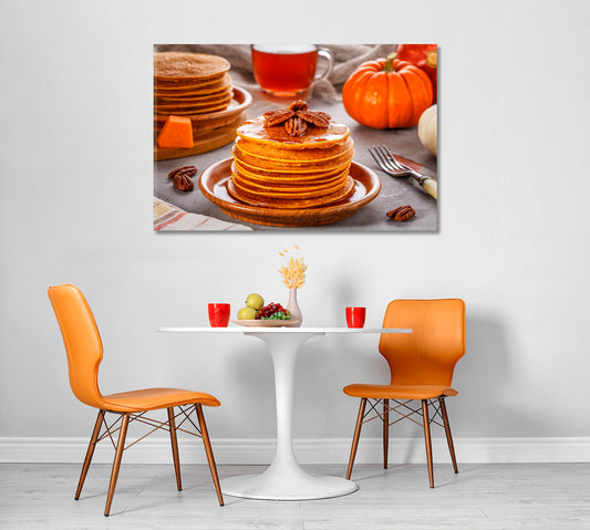 Pumpkin Pancakes with Pecans Canvas Print-Canvas Print-CetArt-1 Panel-24x16 inches-CetArt