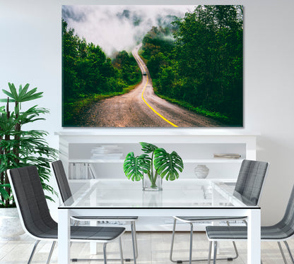 Foggy Mountain Road Canvas Print-Canvas Print-CetArt-1 Panel-24x16 inches-CetArt