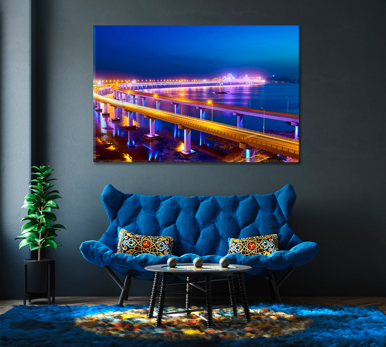 Hangzhou Bay Bridge China Canvas Print-Canvas Print-CetArt-1 Panel-24x16 inches-CetArt