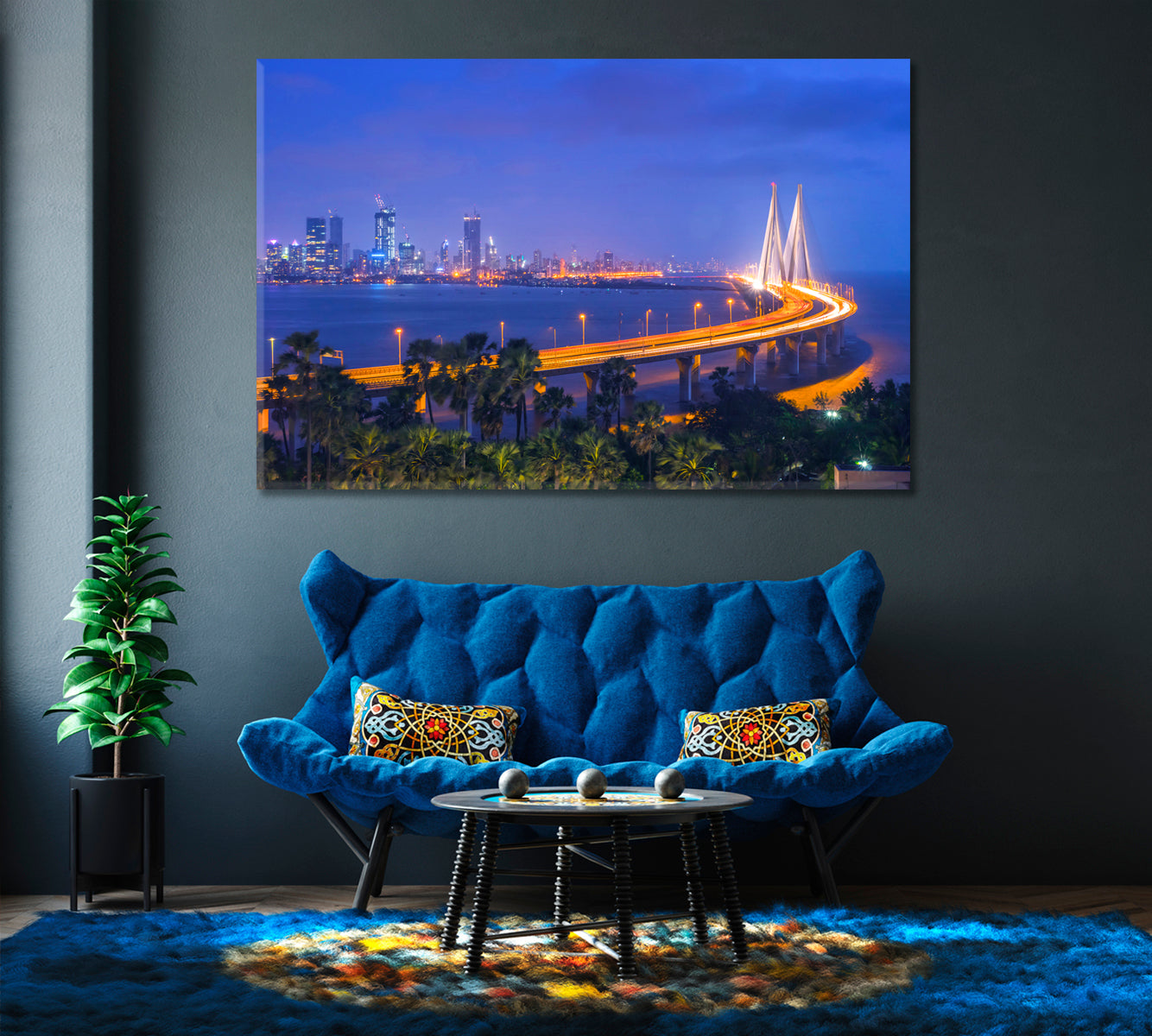 Bandra Worli Sea Link Mumbai India Canvas Print-Canvas Print-CetArt-1 Panel-24x16 inches-CetArt