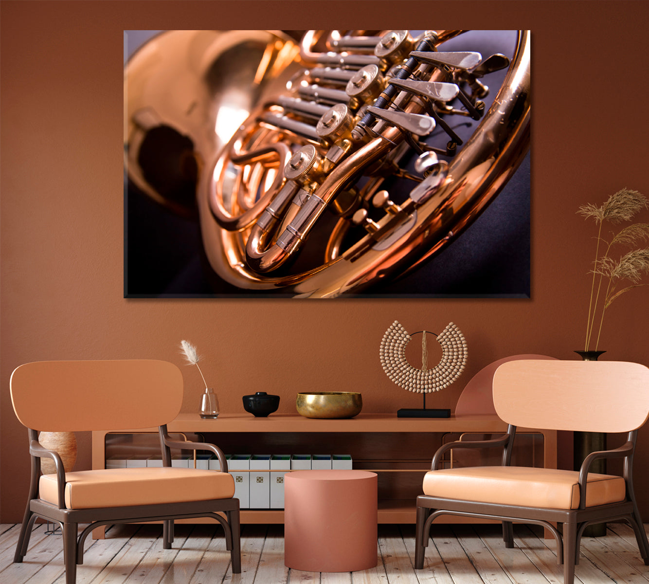 French Horn Canvas Print-Canvas Print-CetArt-1 Panel-24x16 inches-CetArt