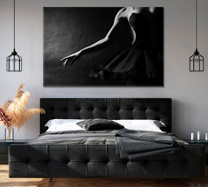 Ballerina in Black Canvas Print-Canvas Print-CetArt-1 Panel-24x16 inches-CetArt