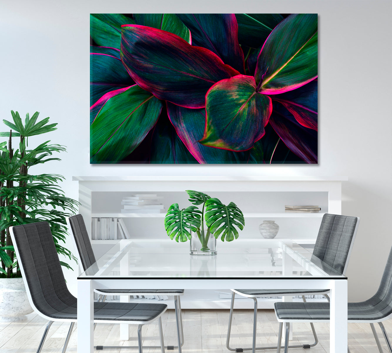 Green Tropical Leaves Canvas Print-Canvas Print-CetArt-1 Panel-24x16 inches-CetArt