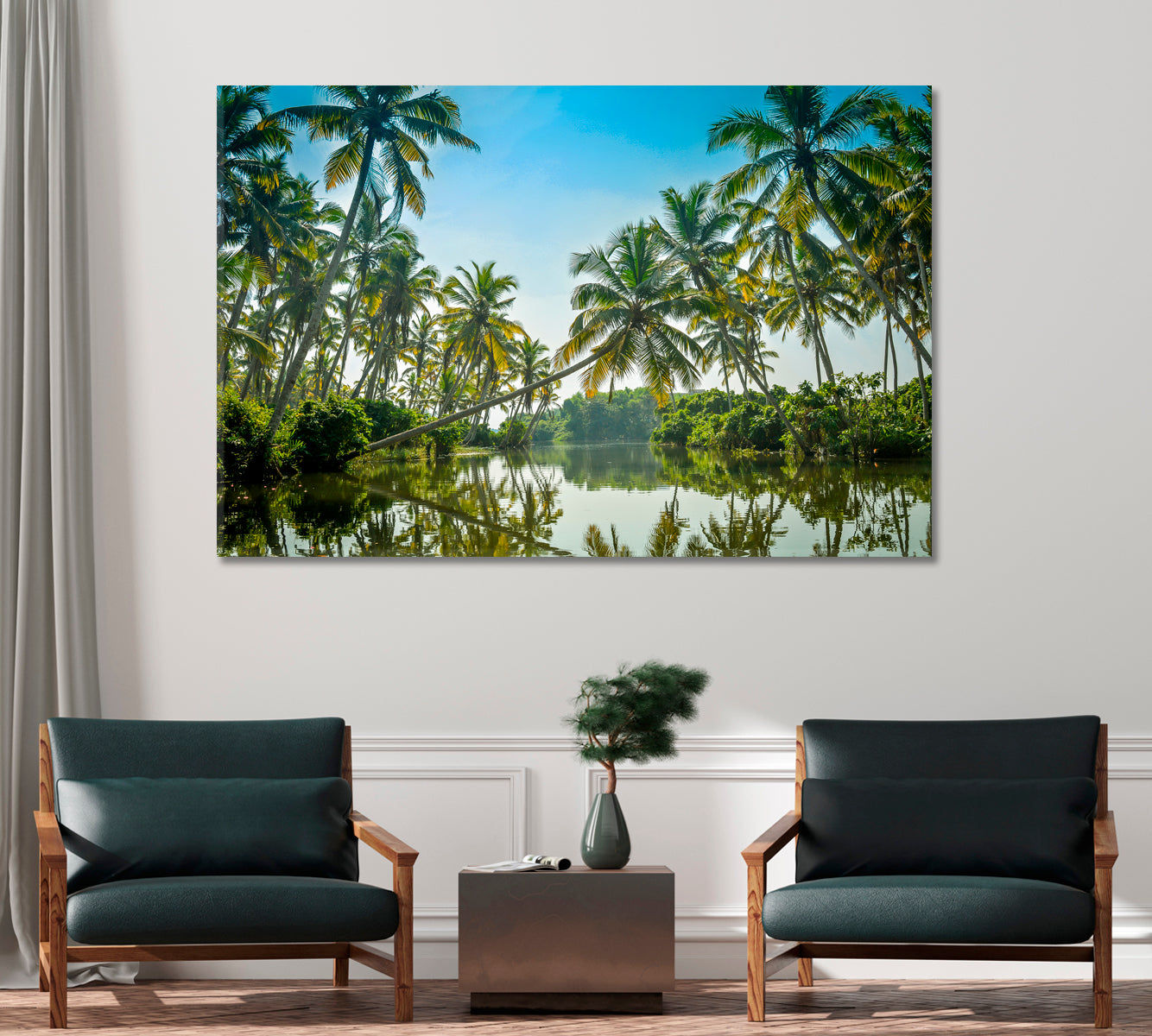Kerala Poovar Island with Palm Trees Canvas Print-Canvas Print-CetArt-1 Panel-24x16 inches-CetArt
