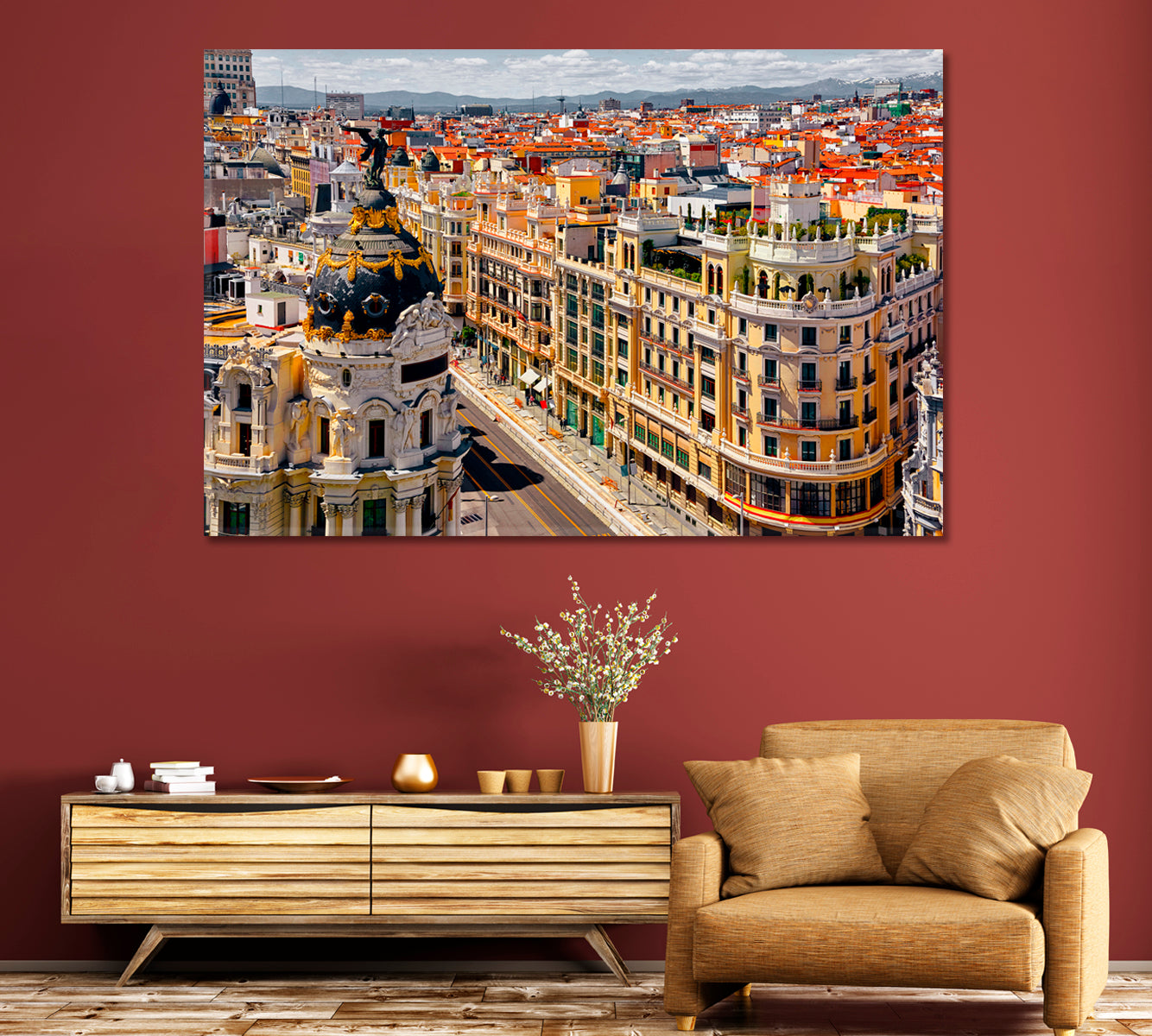 Madrid Cityscape Spain Canvas Print-Canvas Print-CetArt-1 Panel-24x16 inches-CetArt