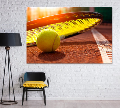 Tennis Ball and Racket Canvas Print-Canvas Print-CetArt-1 Panel-24x16 inches-CetArt