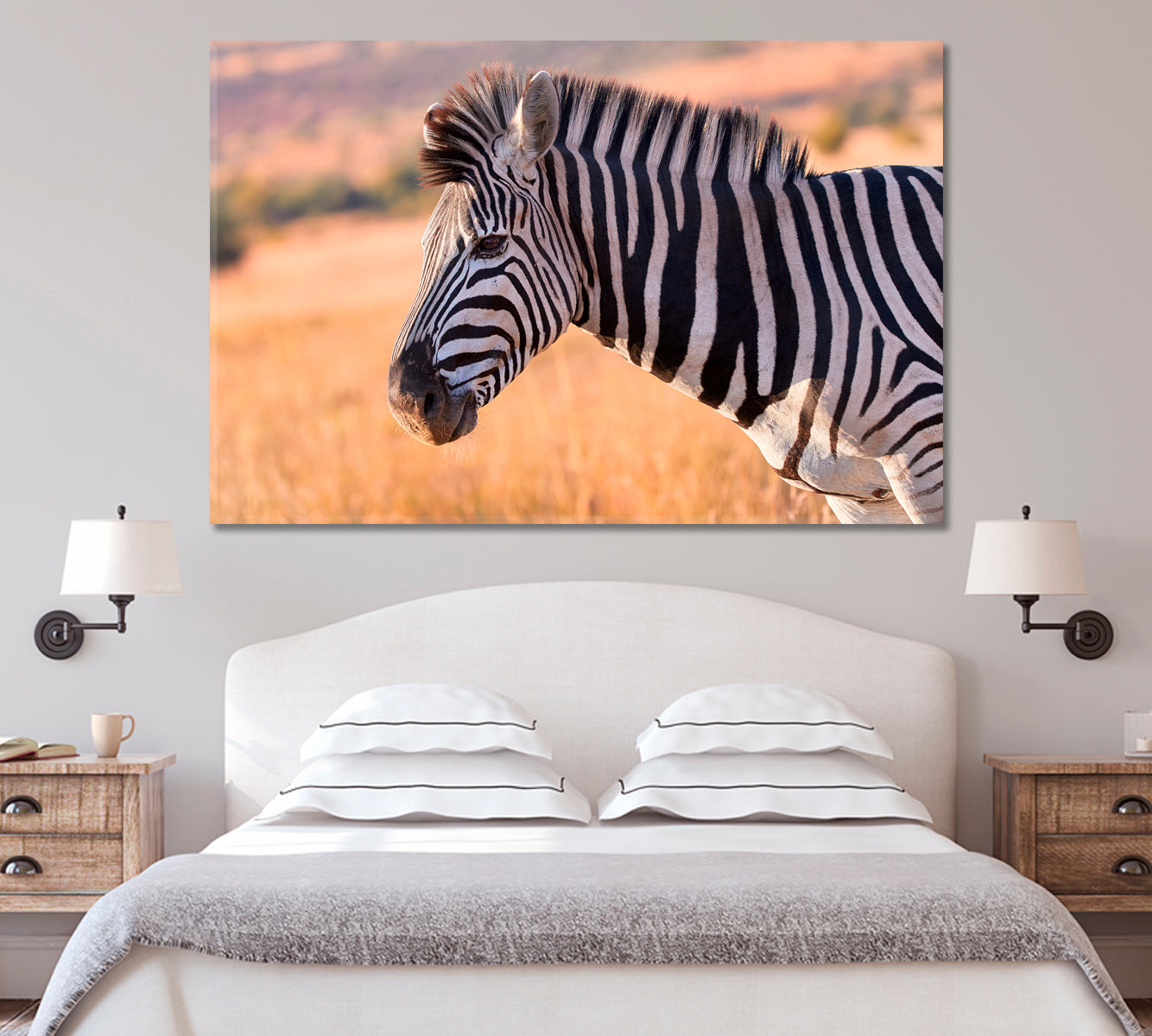 Portrait of Zebra Canvas Print-Canvas Print-CetArt-1 Panel-24x16 inches-CetArt