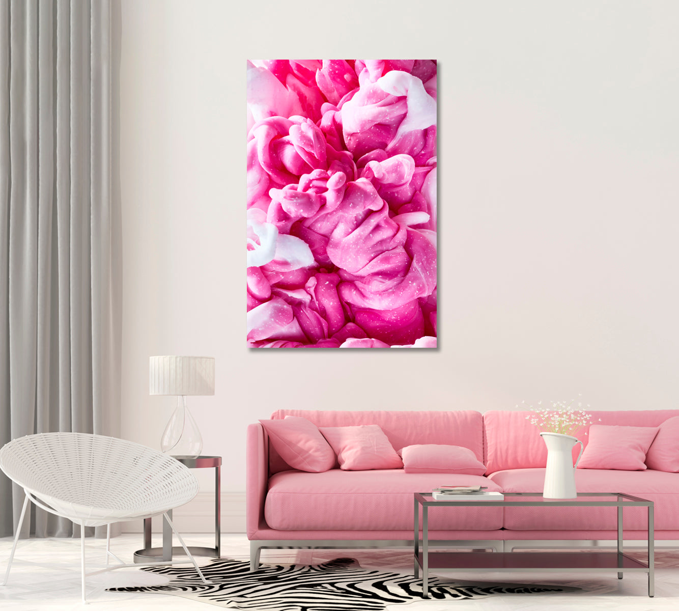 Abstract Pink Ink in Water Canvas Print-Canvas Print-CetArt-1 panel-16x24 inches-CetArt