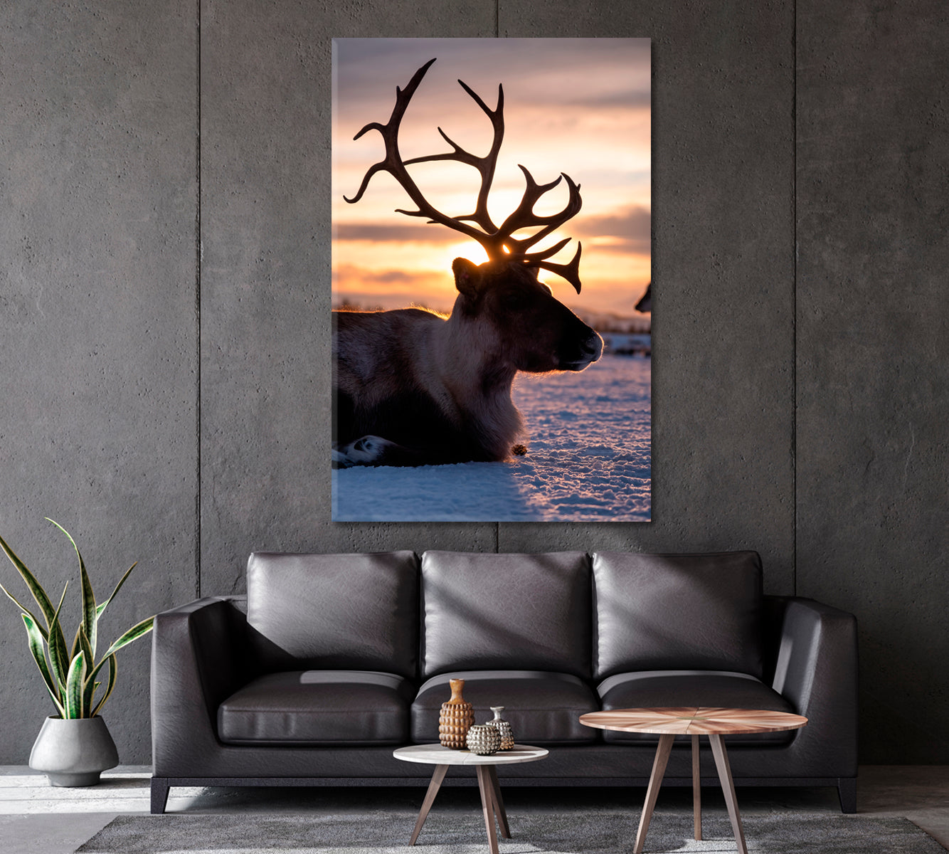 Reindeer Canvas Print-Canvas Print-CetArt-1 panel-16x24 inches-CetArt