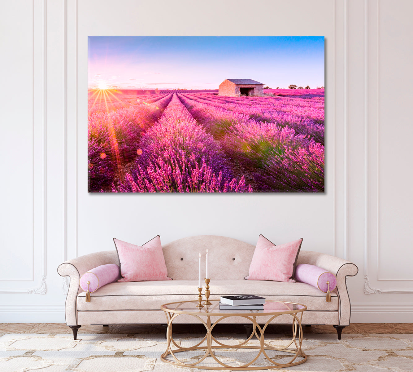 Valensole Lavender Fields on Summer Day Provence France Canvas Print-Canvas Print-CetArt-1 Panel-24x16 inches-CetArt