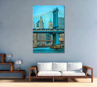 Manhattan Bridge New York Canvas Print-Canvas Print-CetArt-1 panel-16x24 inches-CetArt