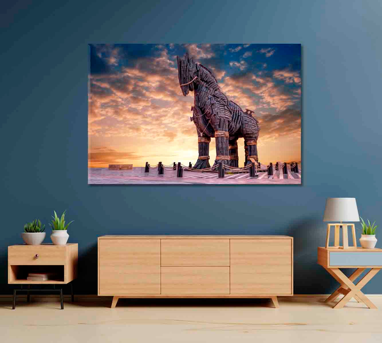 Wooden Horse in Canakkale Turkey Canvas Print-Canvas Print-CetArt-1 Panel-24x16 inches-CetArt