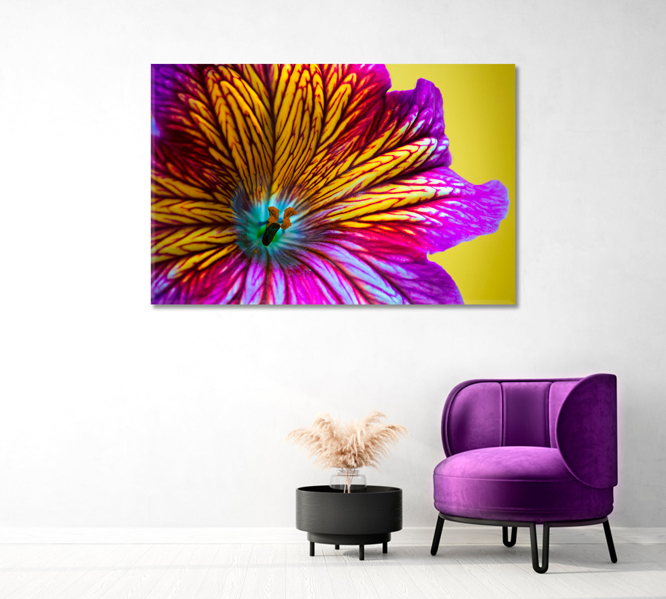 Purple and Yellow Flower Canvas Print-Canvas Print-CetArt-1 Panel-24x16 inches-CetArt
