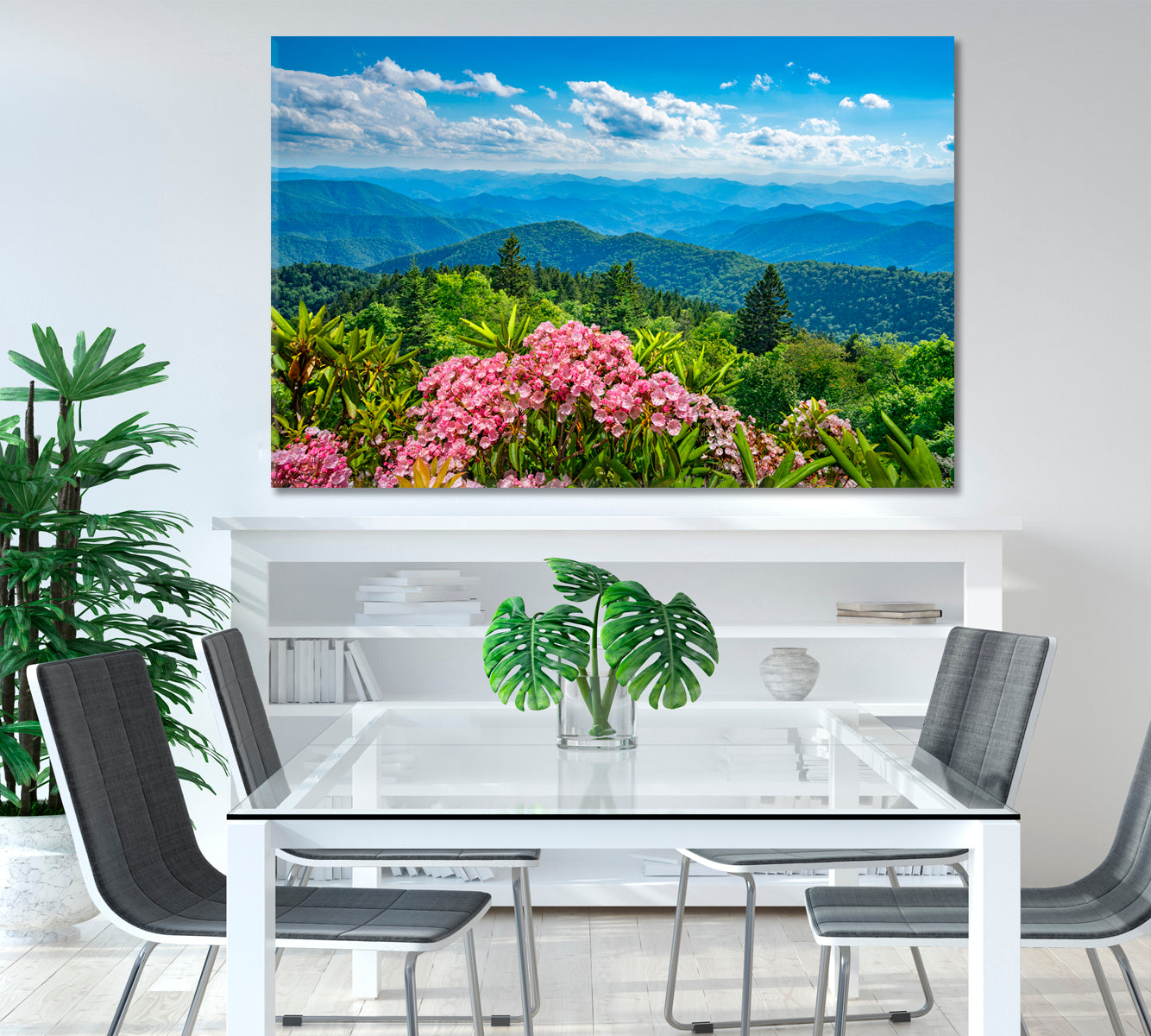 Smoky Mountains from Blue Ridge Parkway Blue Ridge Mountains North Carolina Canvas Print-Canvas Print-CetArt-1 Panel-24x16 inches-CetArt