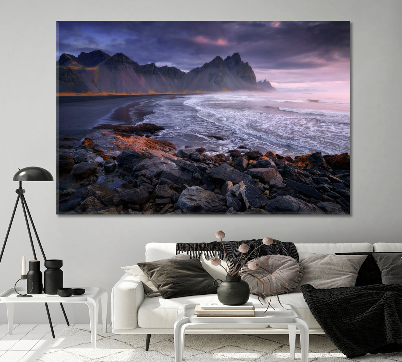 Mount Vestrahorn at Stokksnes Cape Iceland Canvas Print-Canvas Print-CetArt-1 Panel-24x16 inches-CetArt