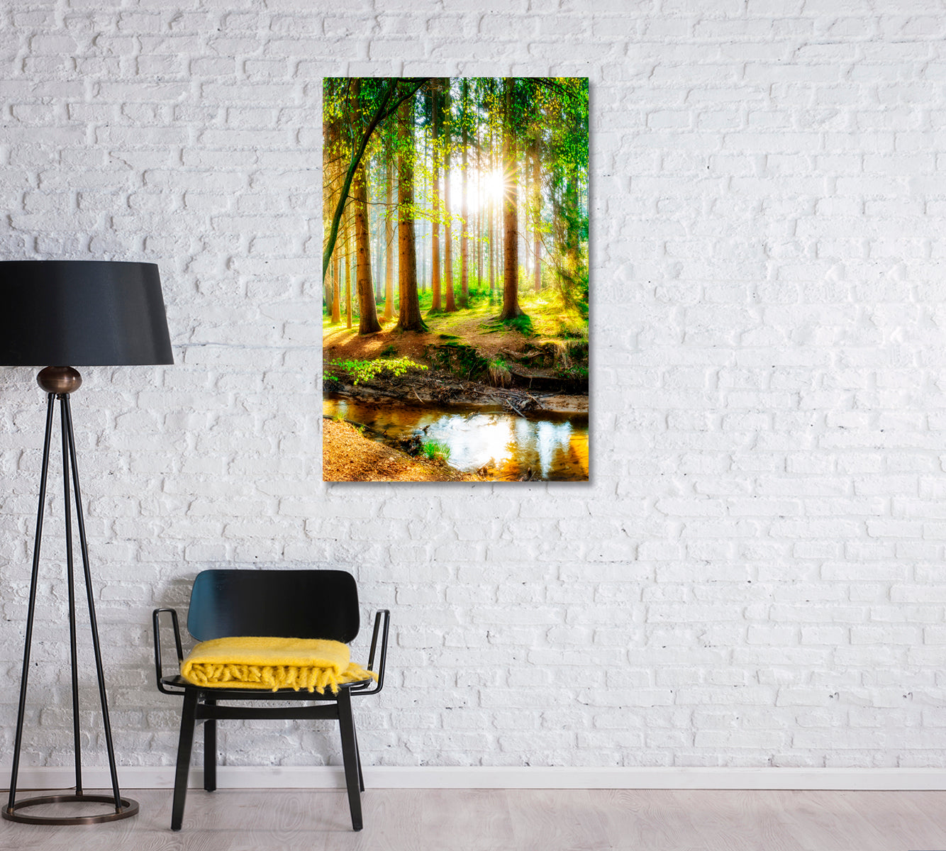 Spring Forest with Sunbeams Canvas Print-Canvas Print-CetArt-1 panel-16x24 inches-CetArt