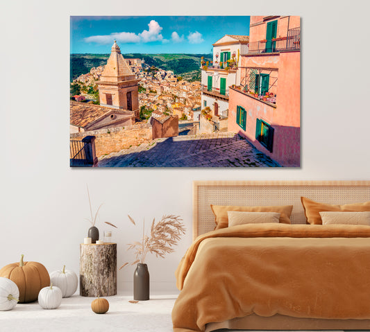 Ragusa Town with Church of St Mary Sicily Italy Canvas Print-Canvas Print-CetArt-1 Panel-24x16 inches-CetArt