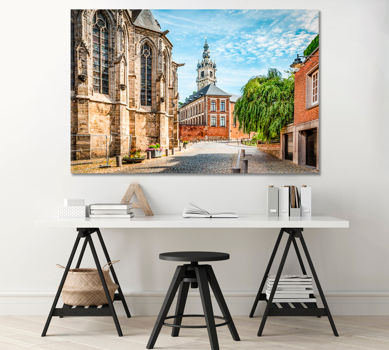 Old Church in Wallonia Belgium Canvas Print-Canvas Print-CetArt-1 Panel-24x16 inches-CetArt
