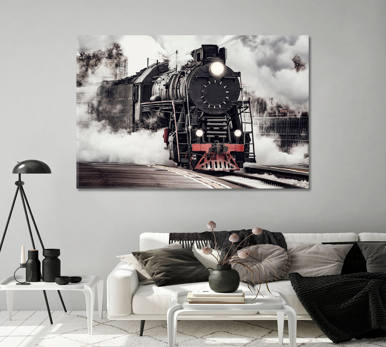 Steam Train Canvas Print-Canvas Print-CetArt-1 Panel-24x16 inches-CetArt