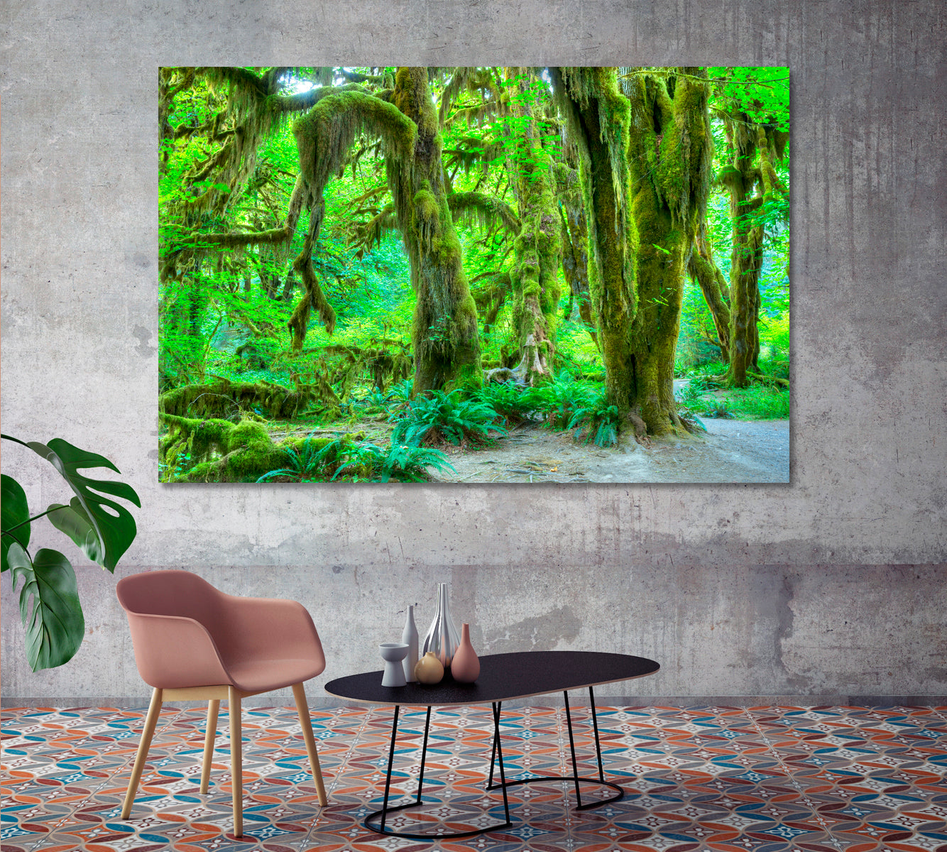 Hoh Rainforest Olympic NP Washington USA Canvas Print-Canvas Print-CetArt-1 Panel-24x16 inches-CetArt