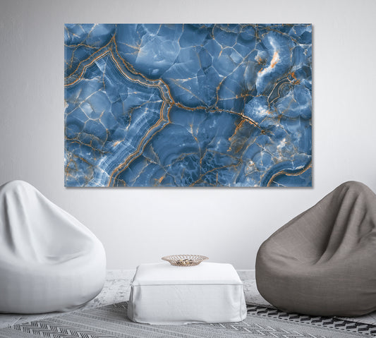 Blue Onyx Marble Canvas Print-Canvas Print-CetArt-1 Panel-24x16 inches-CetArt