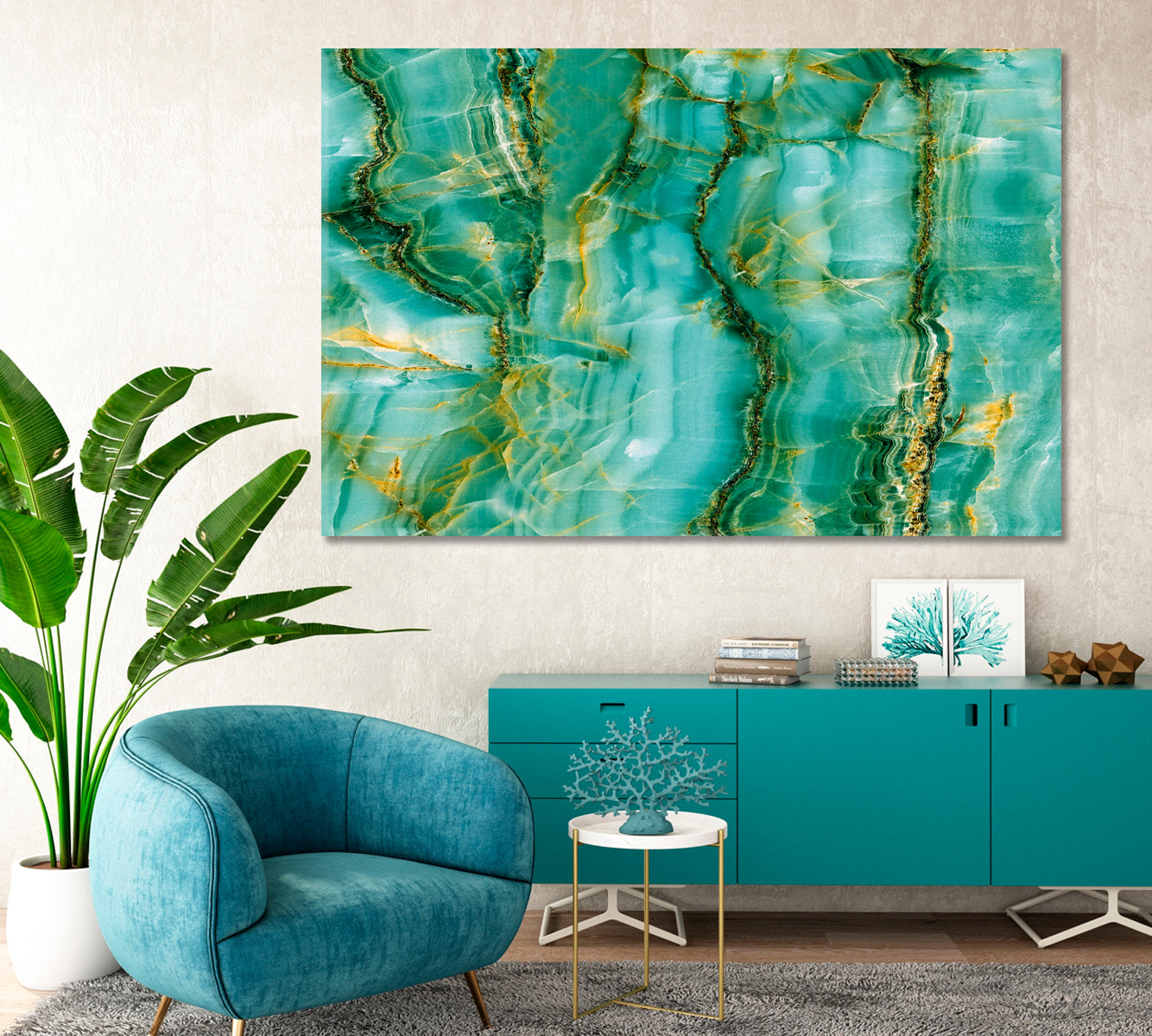 Natural Green Marble Canvas Print-Canvas Print-CetArt-1 Panel-24x16 inches-CetArt