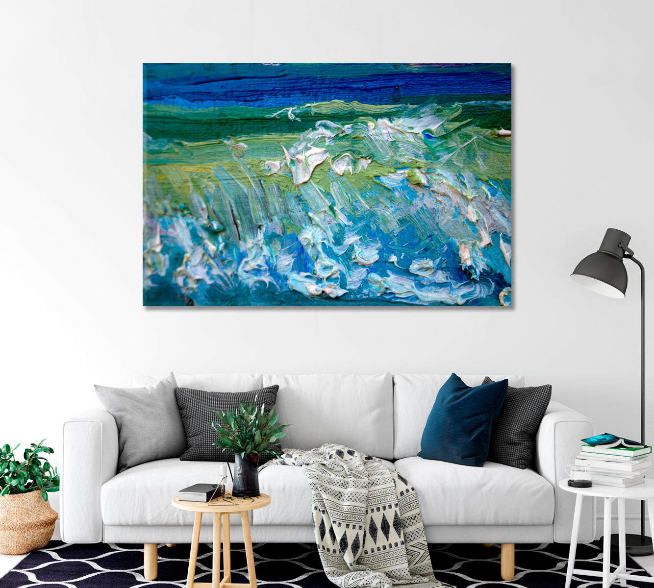 Abstract Blue Waterfall Canvas Print-Canvas Print-CetArt-1 Panel-24x16 inches-CetArt