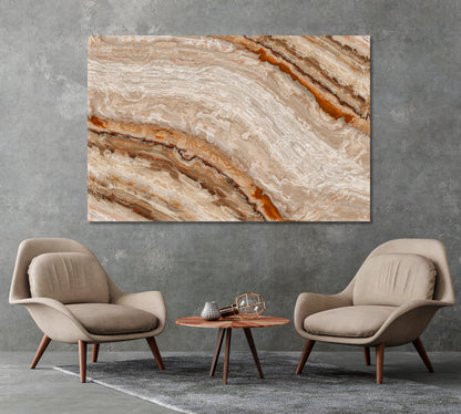Brown Marble Abstract Pattern Canvas Print-Canvas Print-CetArt-1 Panel-24x16 inches-CetArt